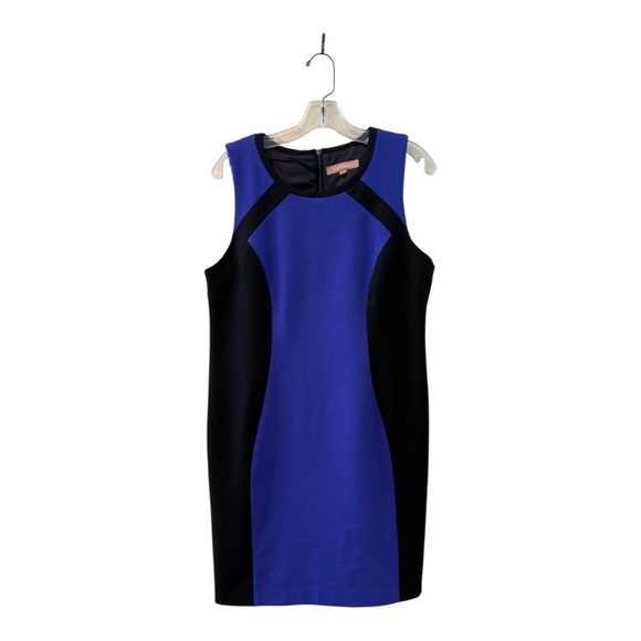 Ellen Tracy Asymmetrical Blue and Black Dress - Picture 1 of 6